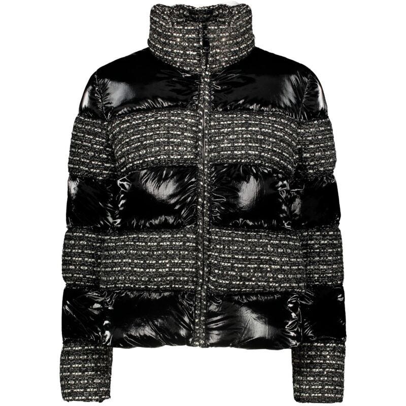Doudoune avec détails en tweed