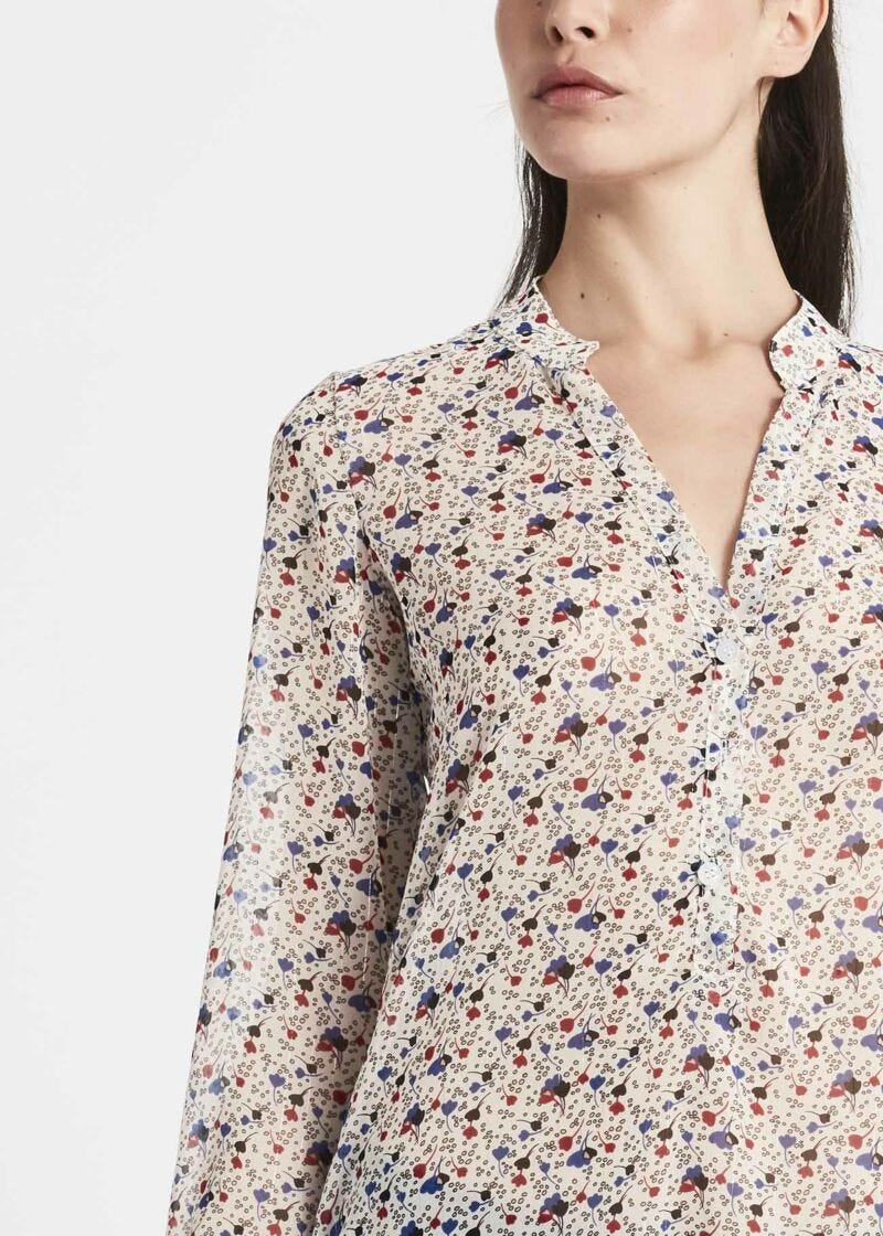 Blouse in lurex print georgette
