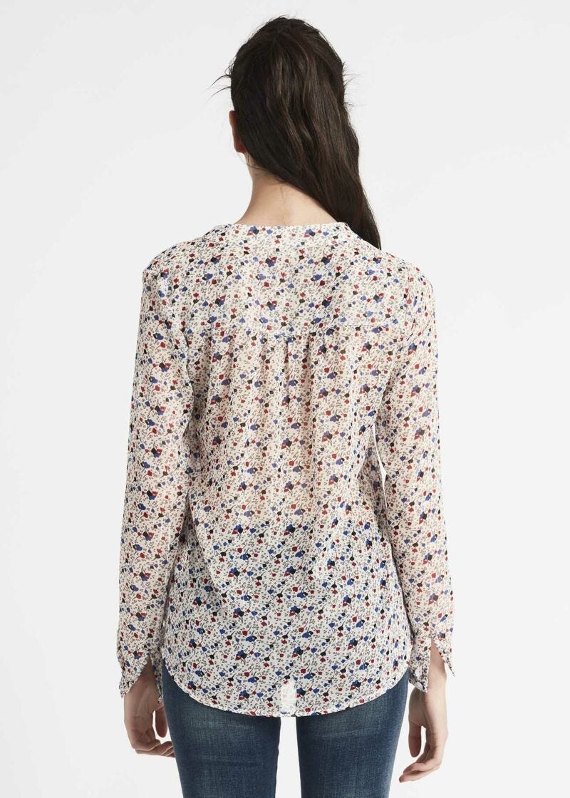 Blouse in lurex print georgette