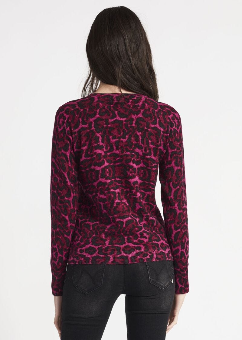 Cardigan in viscosa animalier