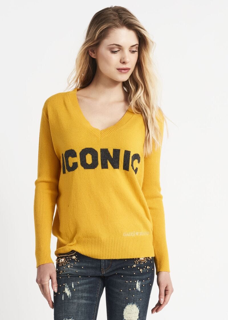 Maglia in misto lana con intarsio