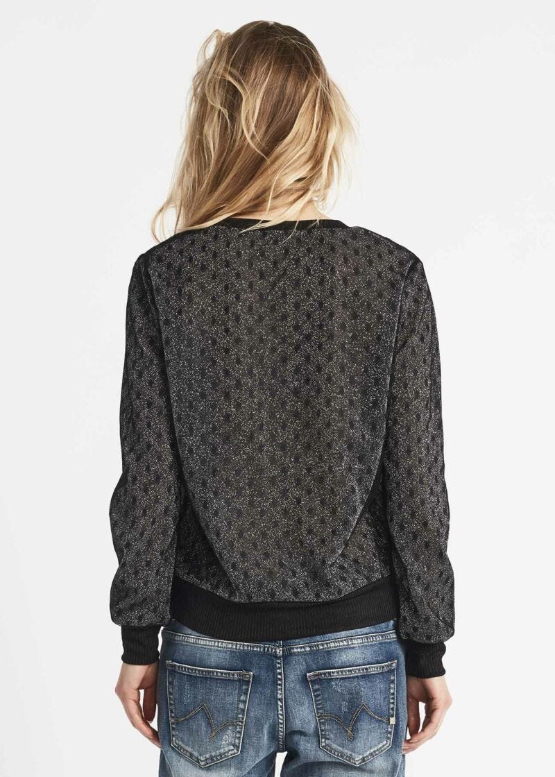 Tulle and lurex jersey jumper