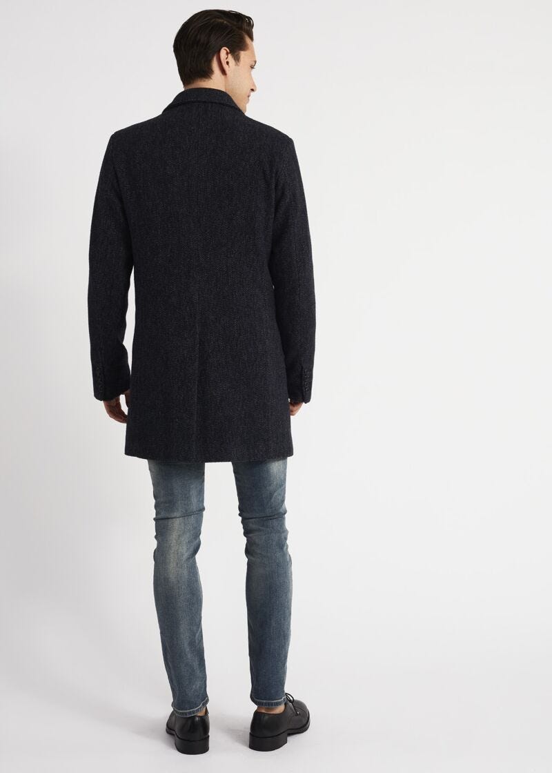Cappotto in lana chevron