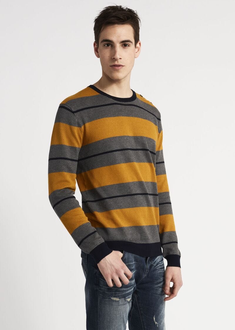 Crew neck jumper with buttons