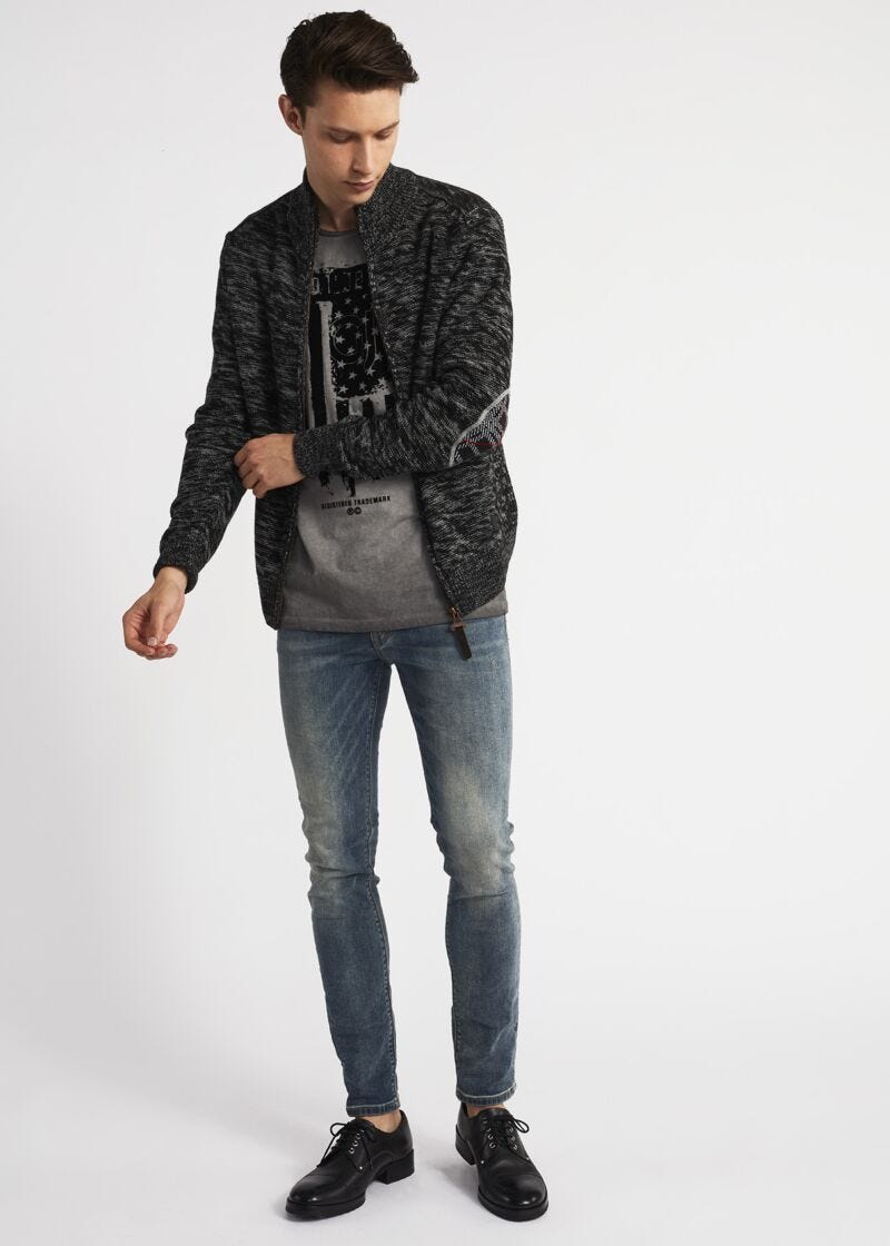 Cardigan con toppe motivo check
