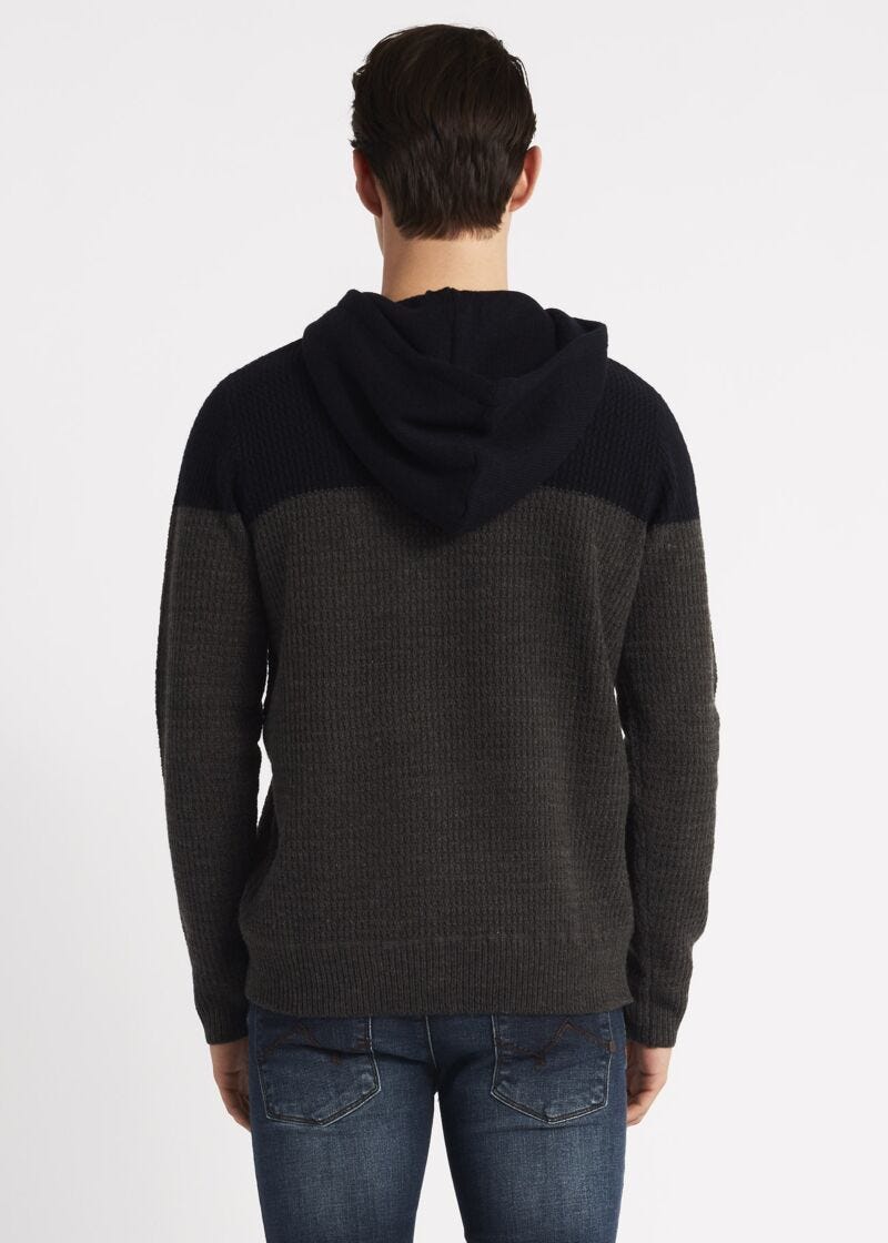 Jumper with hood and drawstring
