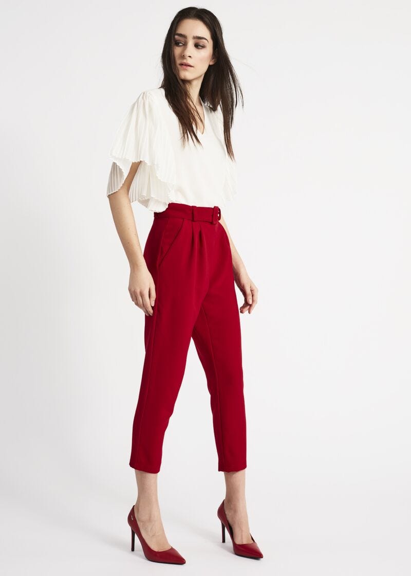 Carrot fit high waist trousers