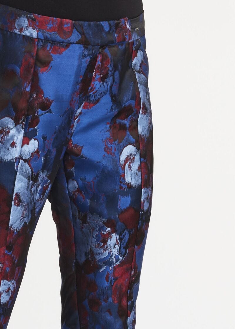 Jacquard cigarette trousers