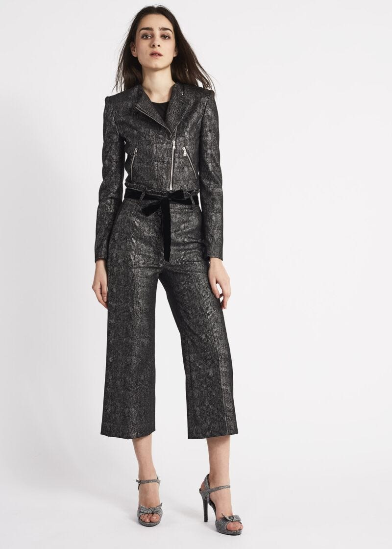 Jacquard cropped trousers