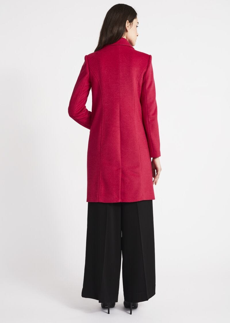 Single-breasted coat with jewelled buttons