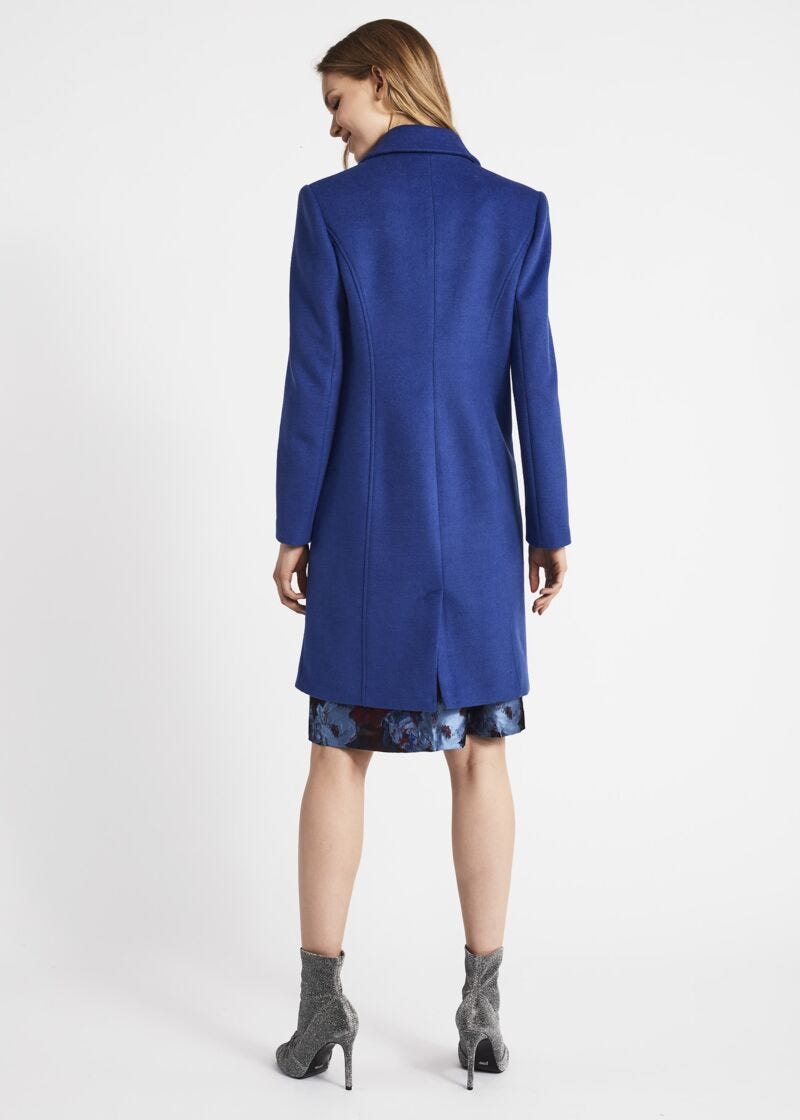 Single-breasted coat with jewelled buttons