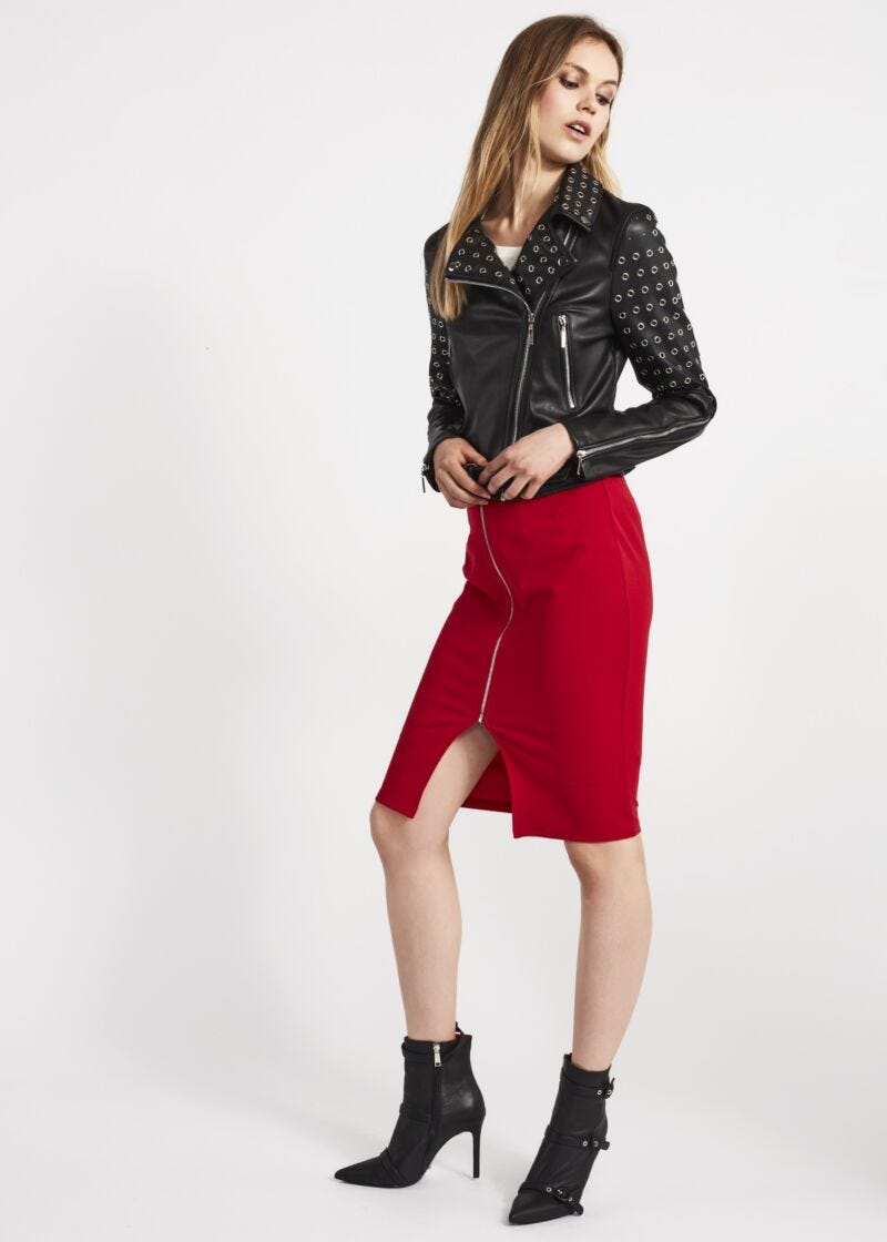 Biker jacket with metal eyelets