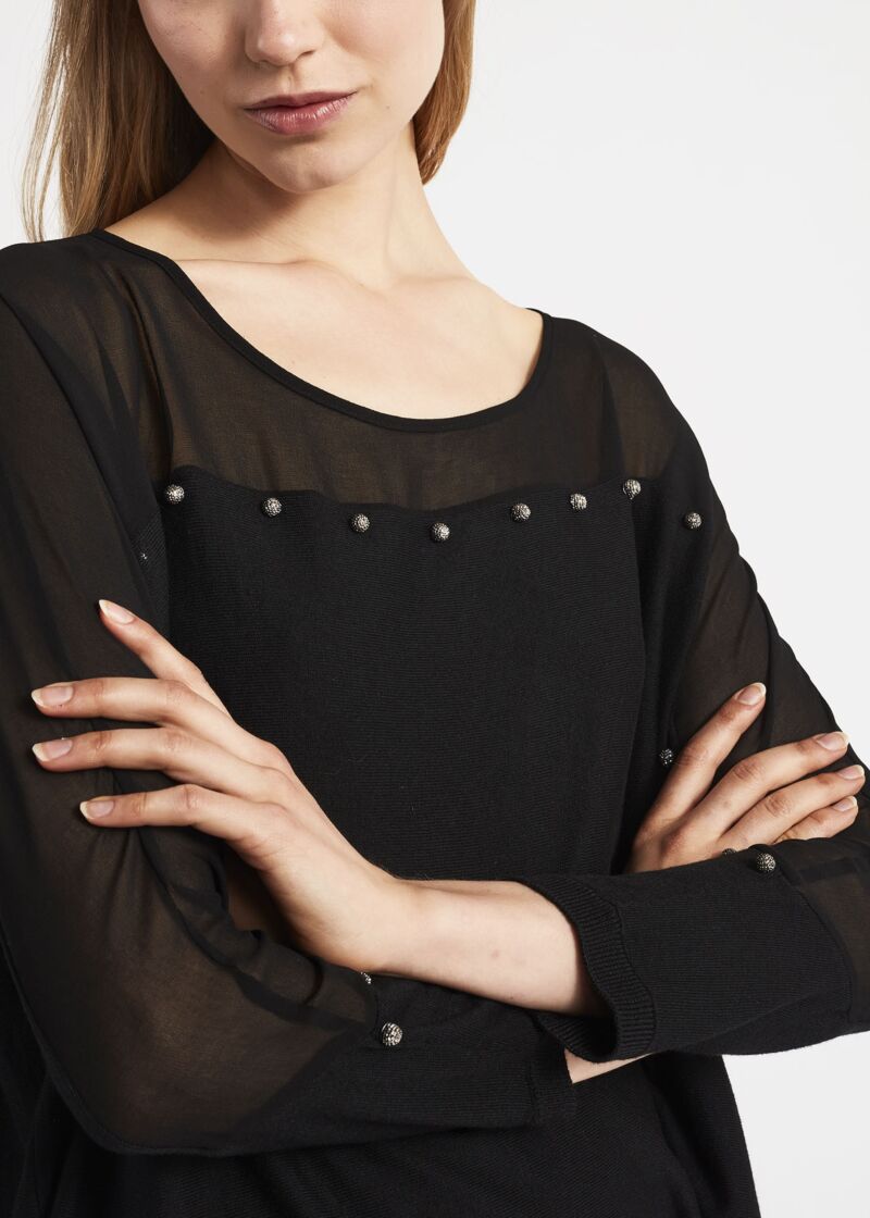 Jumper with georgette details 