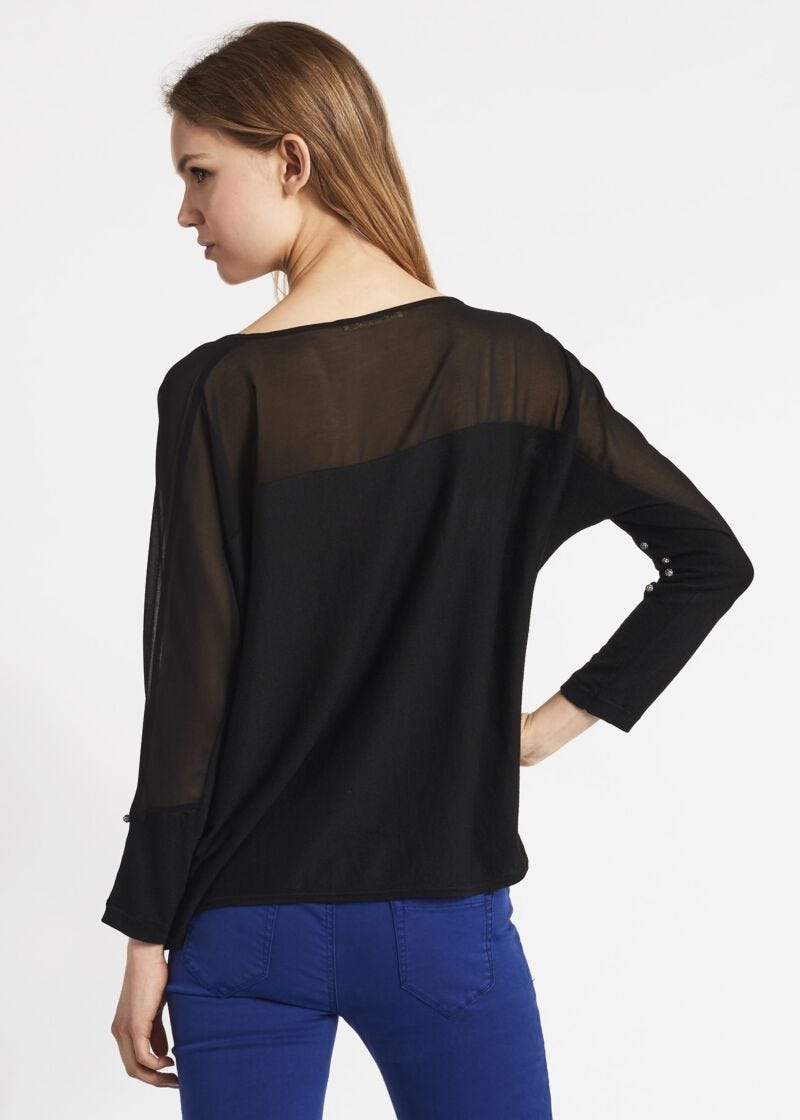 Maglia con dettagli in georgette