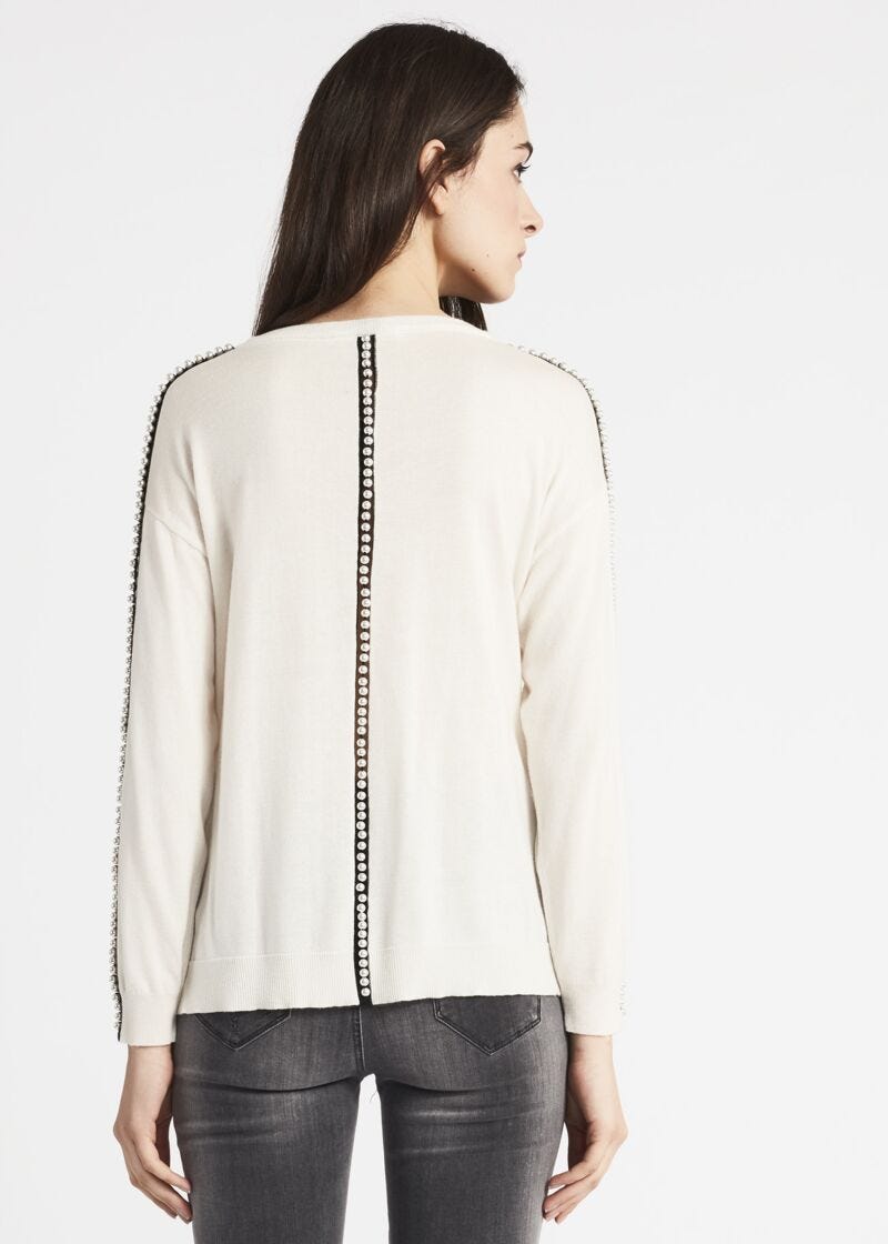 Boxy jumper with boat neck