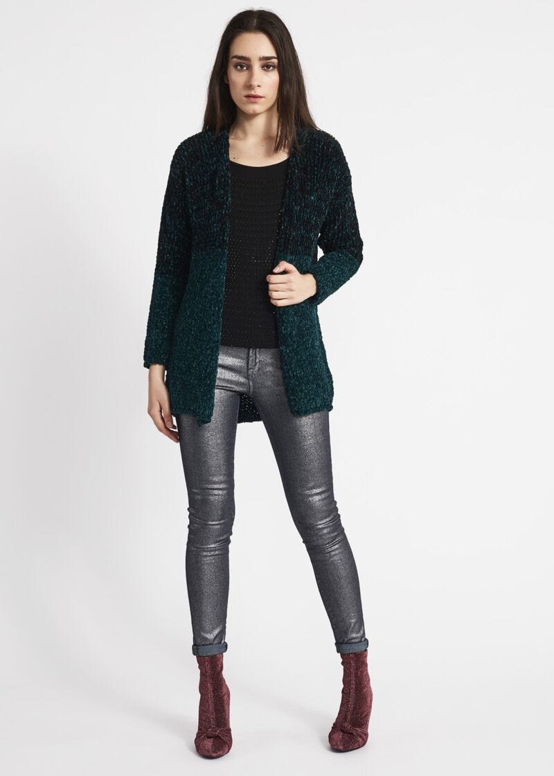 Cardigan lungo in ciniglia