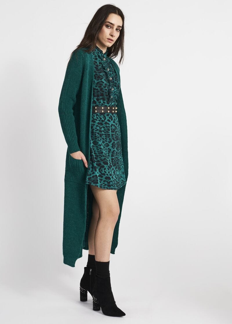 Long wool blend cardigan
