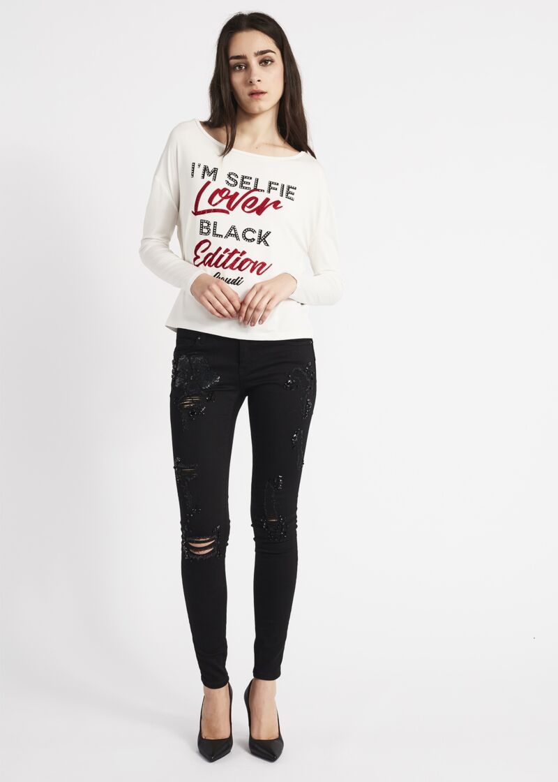 T-shirt with rhinestones