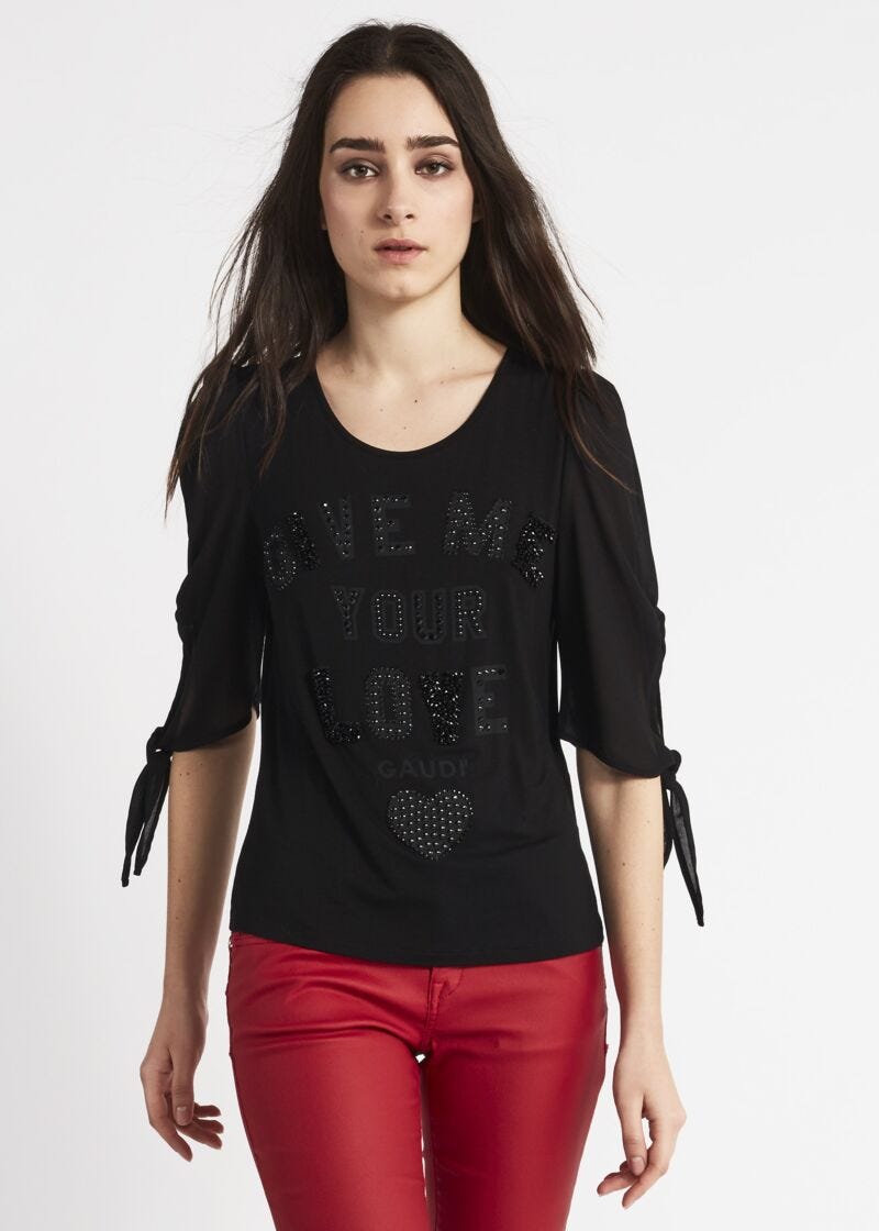 T-shirt with georgette sleeves