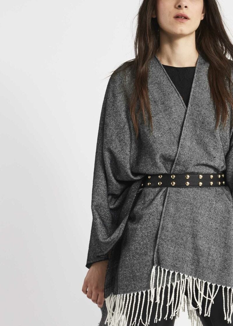 Cape with chevron pattern