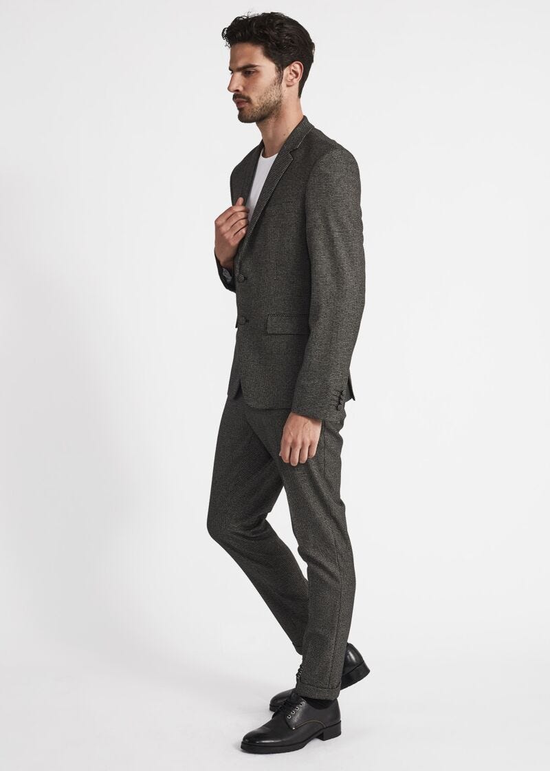 Houndstooth motif suit