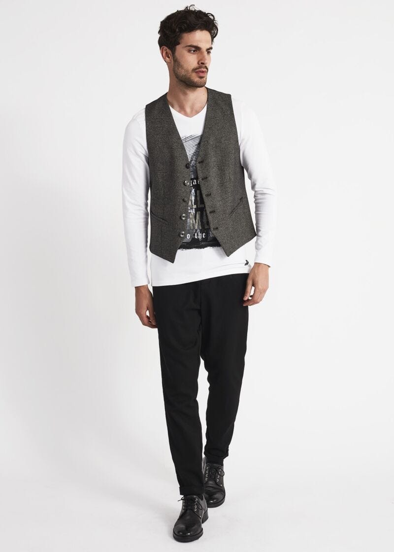 Gilet con motivo pied de poule