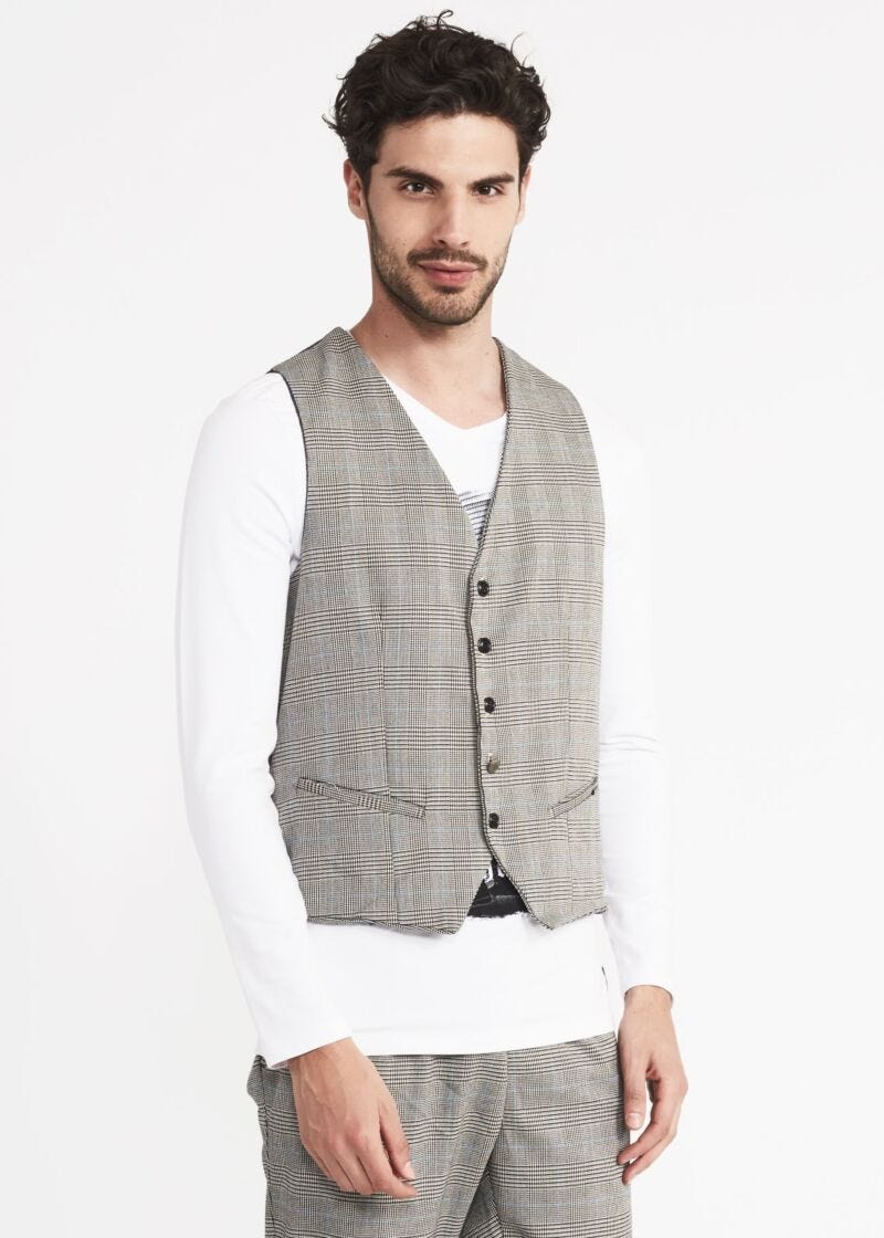 Gilet Principe di Galles chiaro