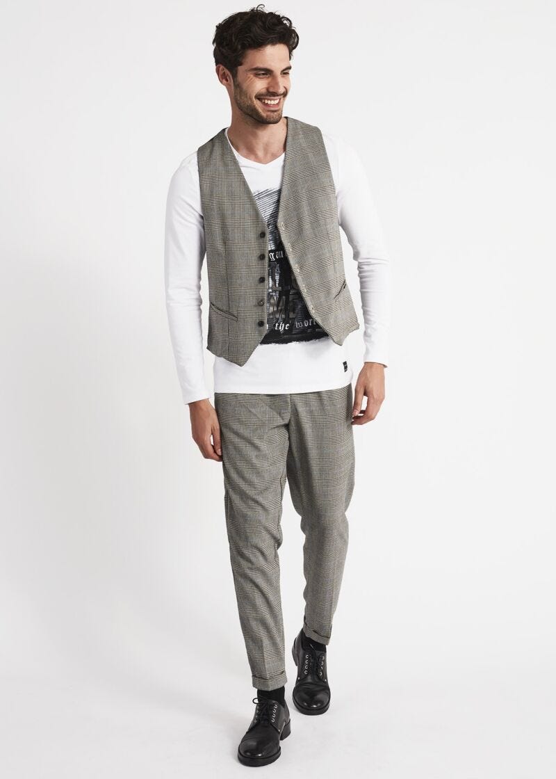 Gilet Principe di Galles chiaro