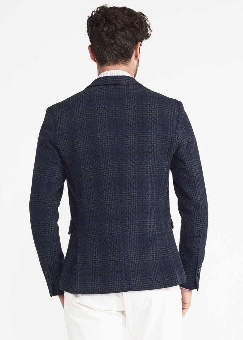 Single-breasted check pattern jacket