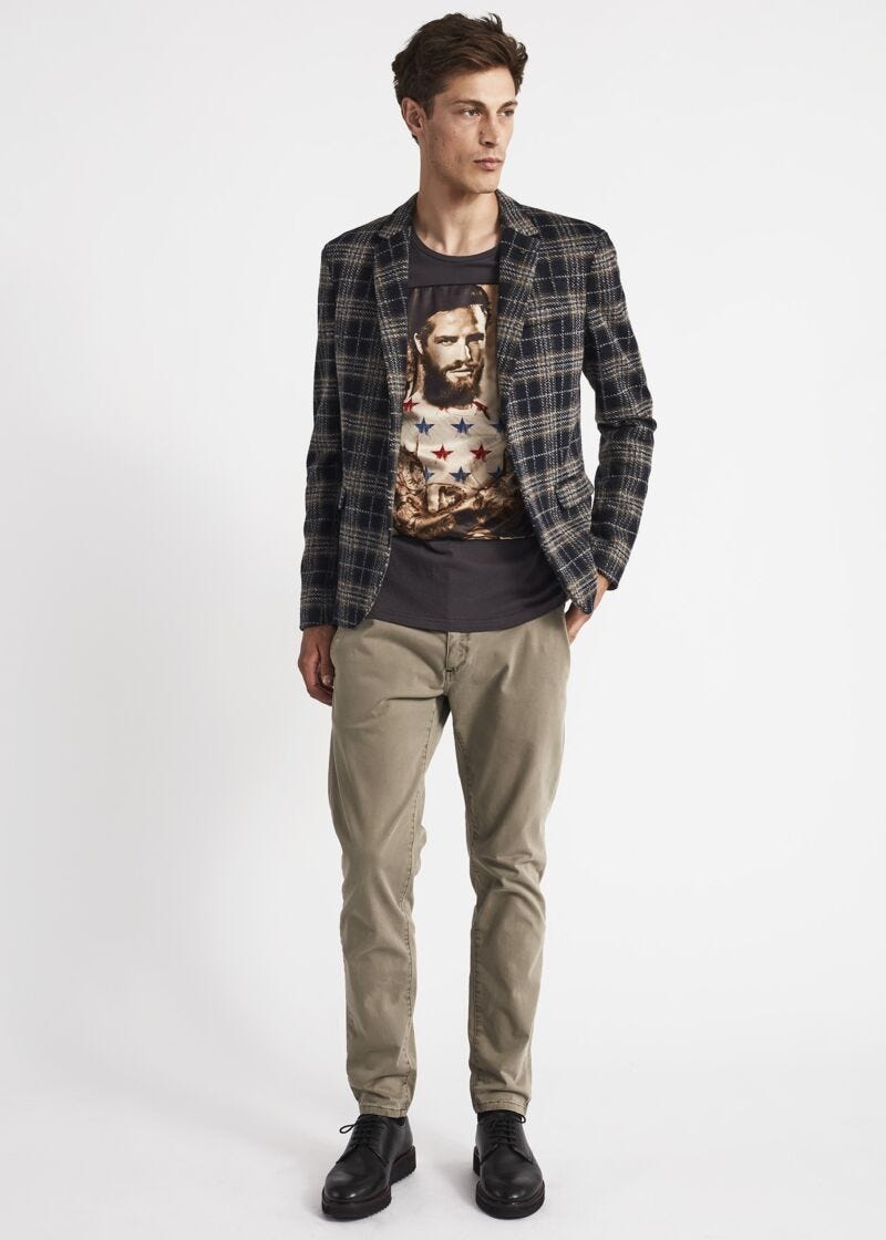 Single-breasted jacket in wool blend