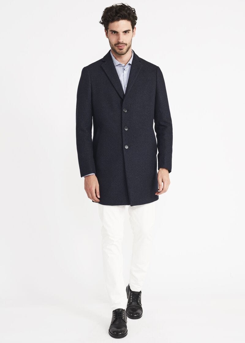 Woven wool coat