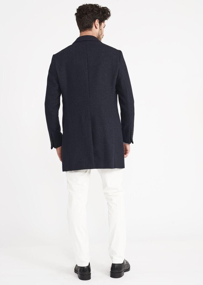 Woven wool coat