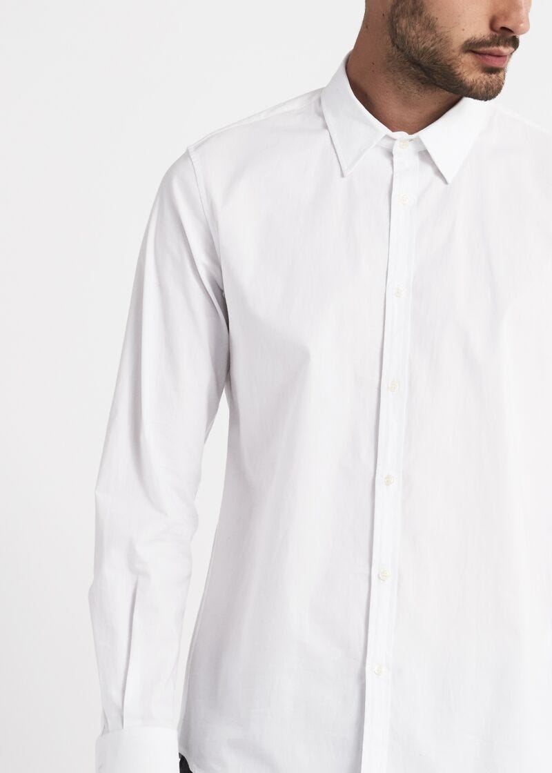 White cotton blend shirt