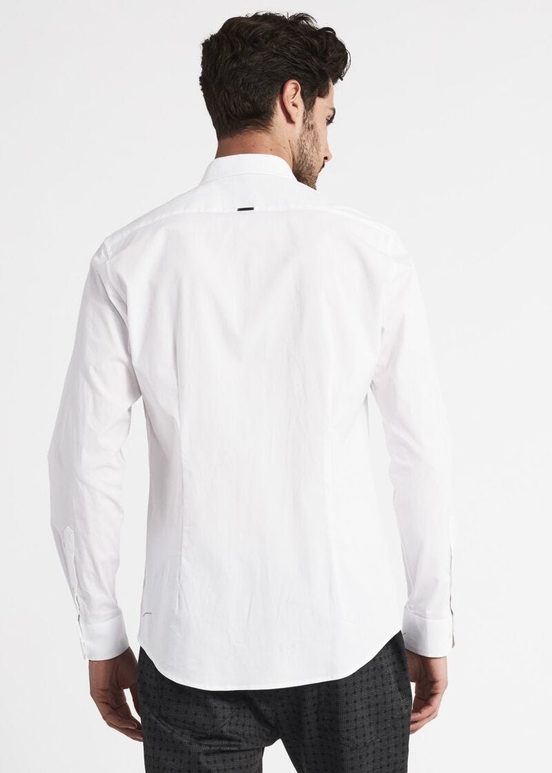 White cotton blend shirt