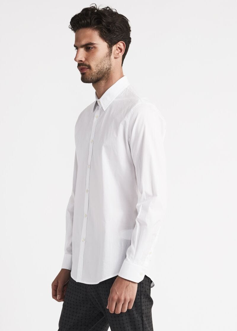 White cotton blend shirt