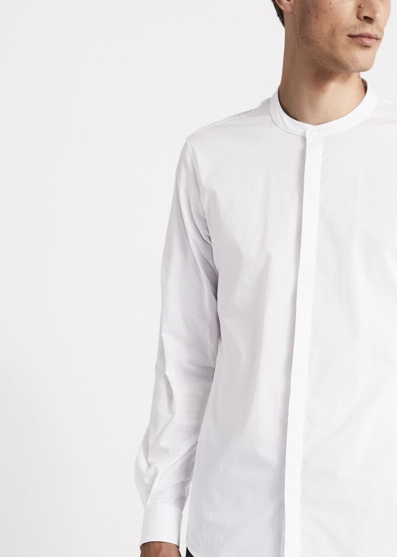 White shirt with Mandarin collar