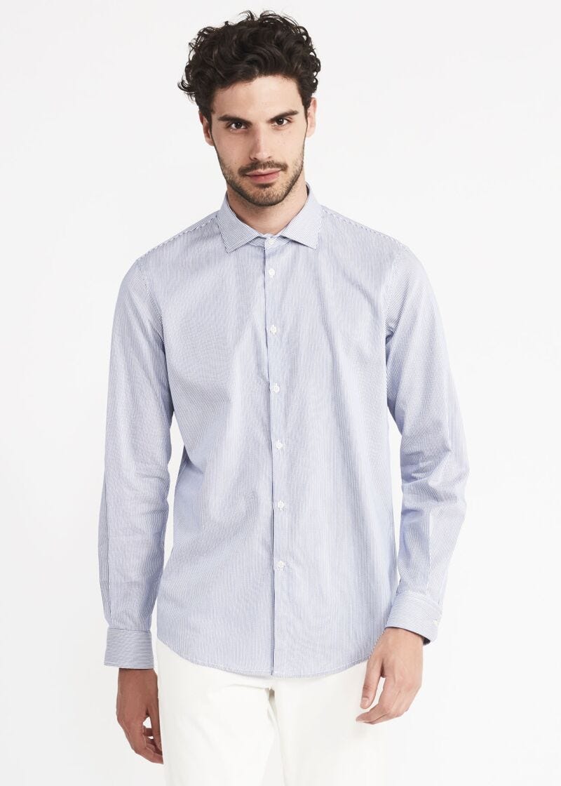 Pinstripe cotton shirt