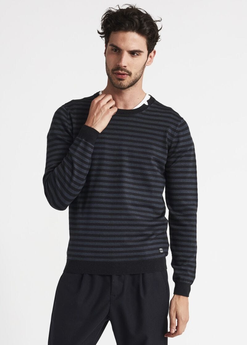 Maglia girocollo a righe