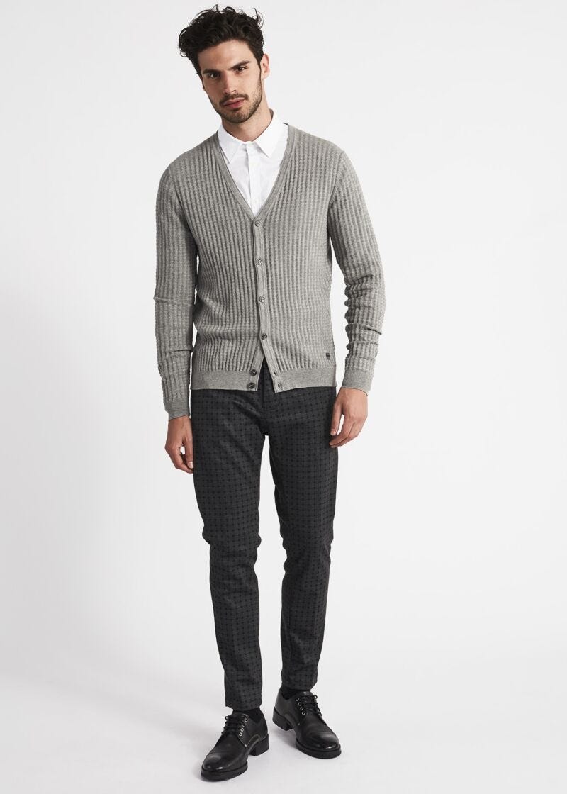 Viscose and cotton blend cardigan