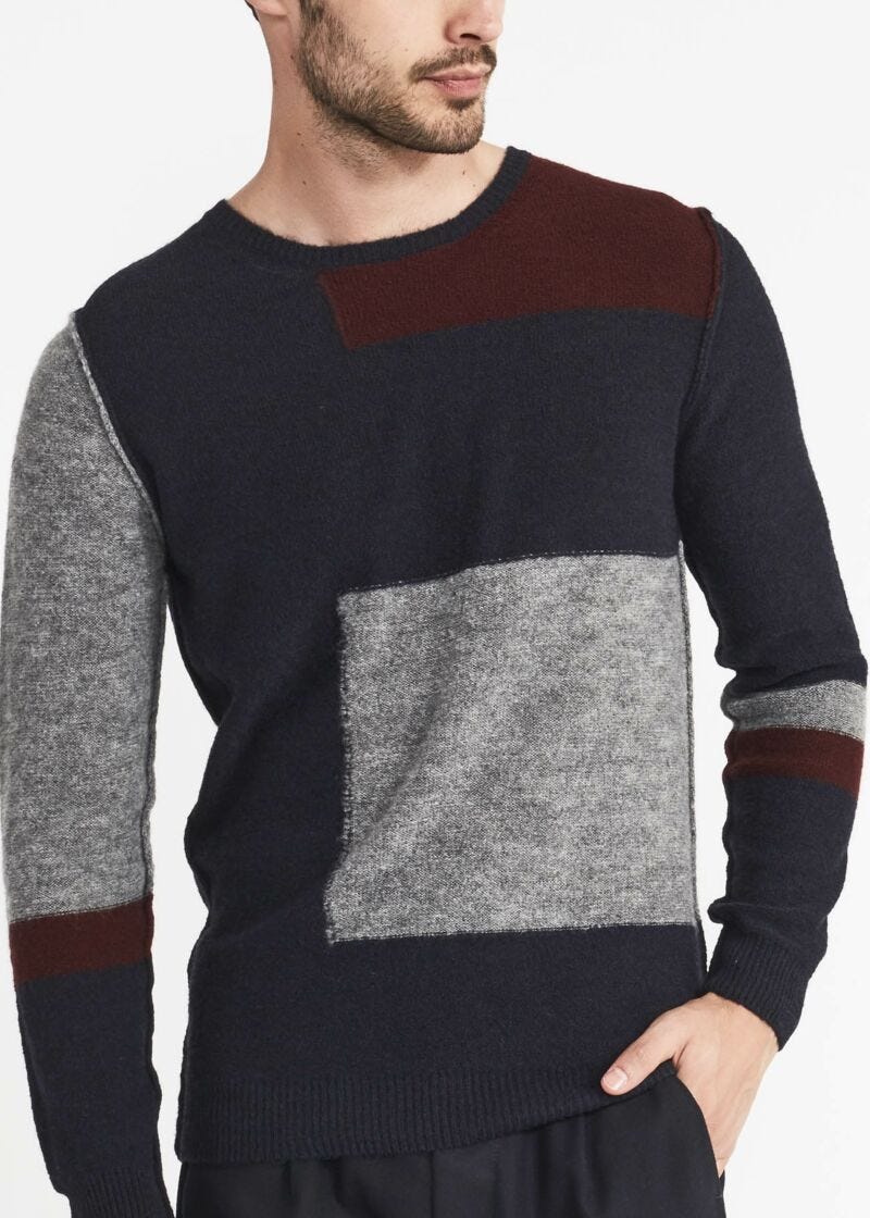 Maglia con intarsio color block