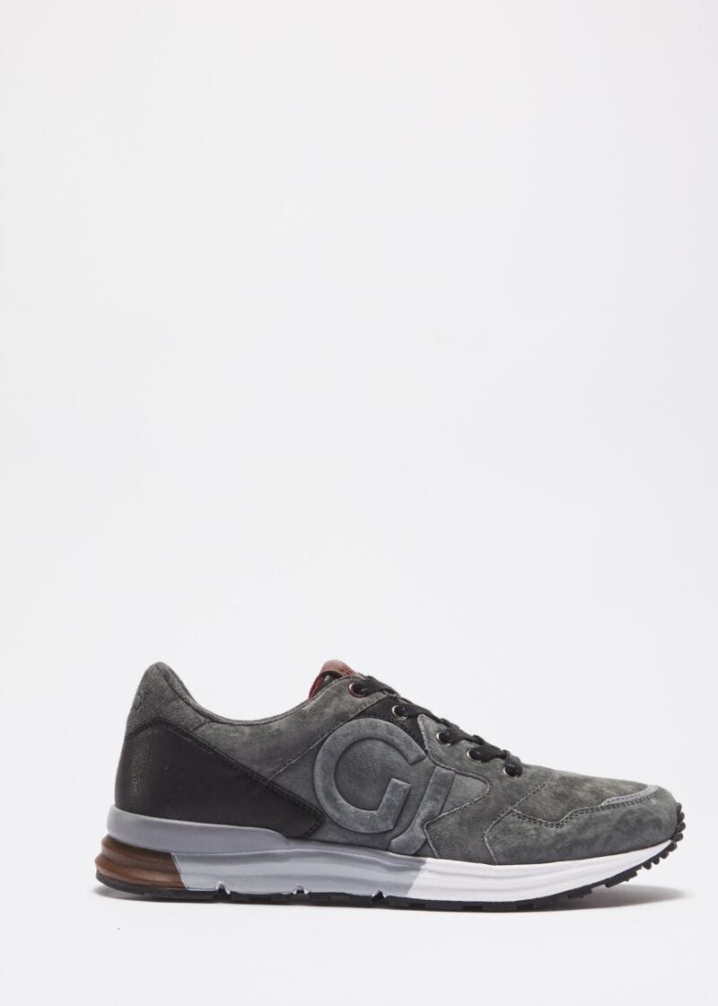 Suede leather trainers