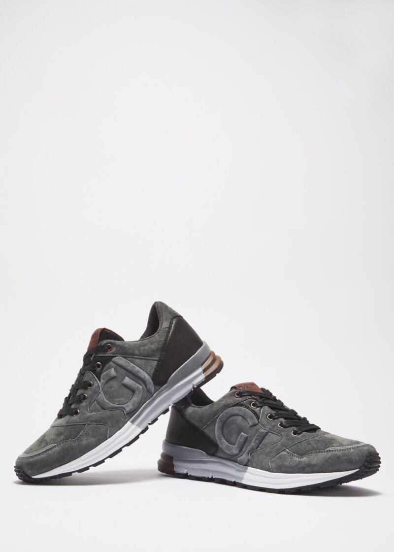 Suede leather trainers