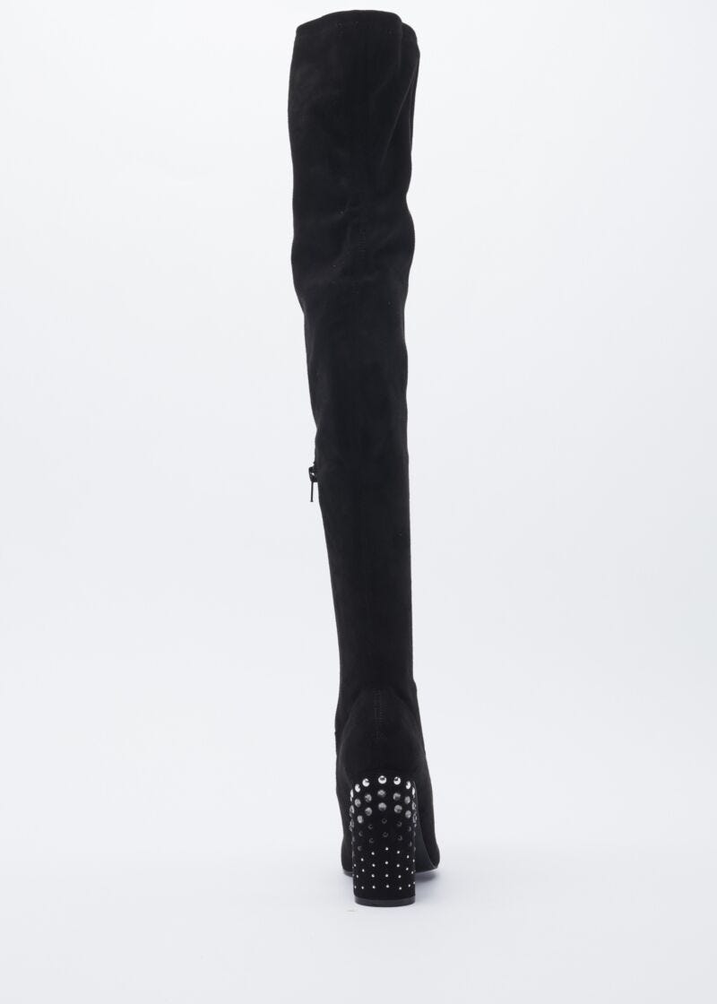 Thigh high boot in faux suede