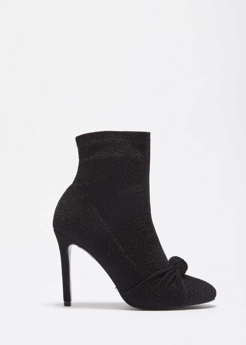 Low boot in lurex with decorative knot