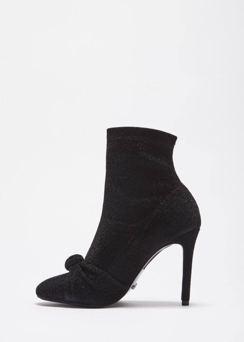 Low boot in lurex with decorative knot