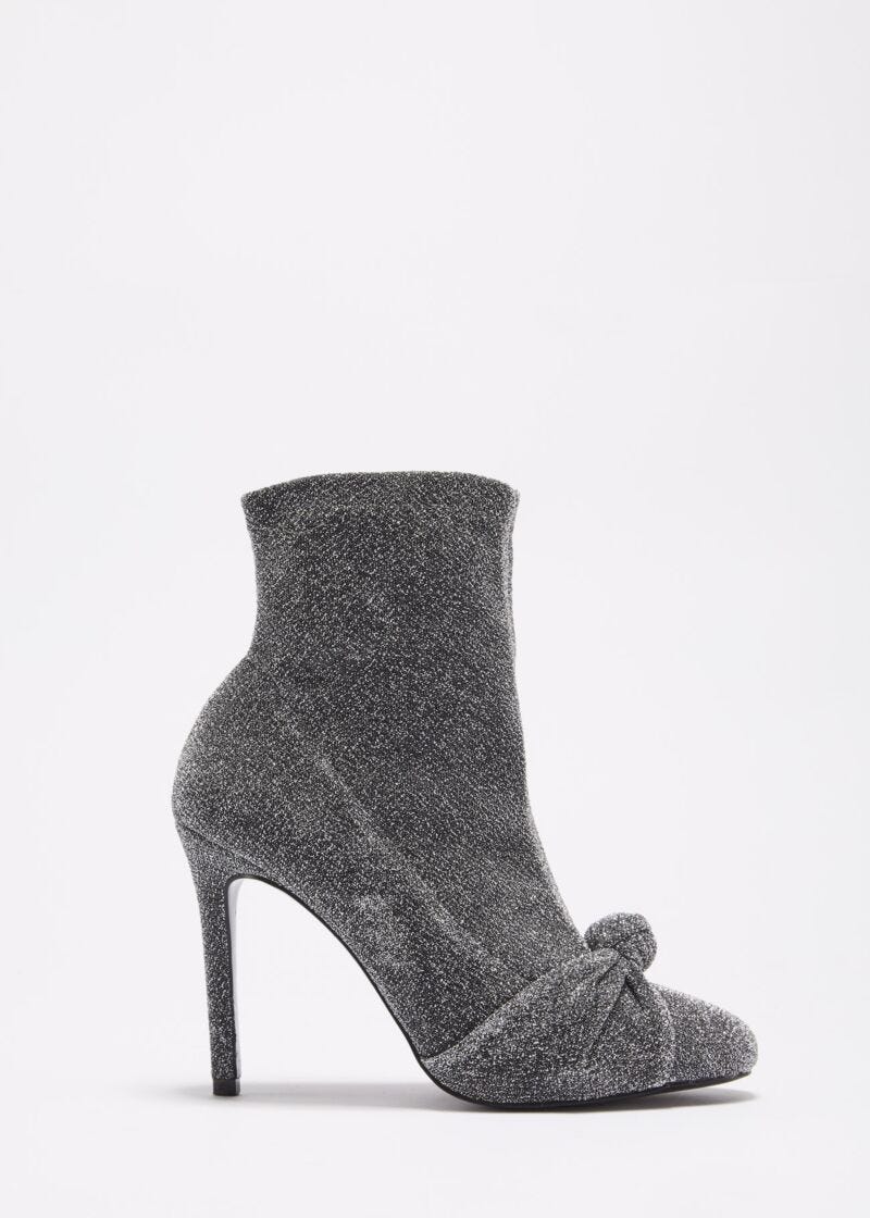 Low boot in lurex with decorative knot