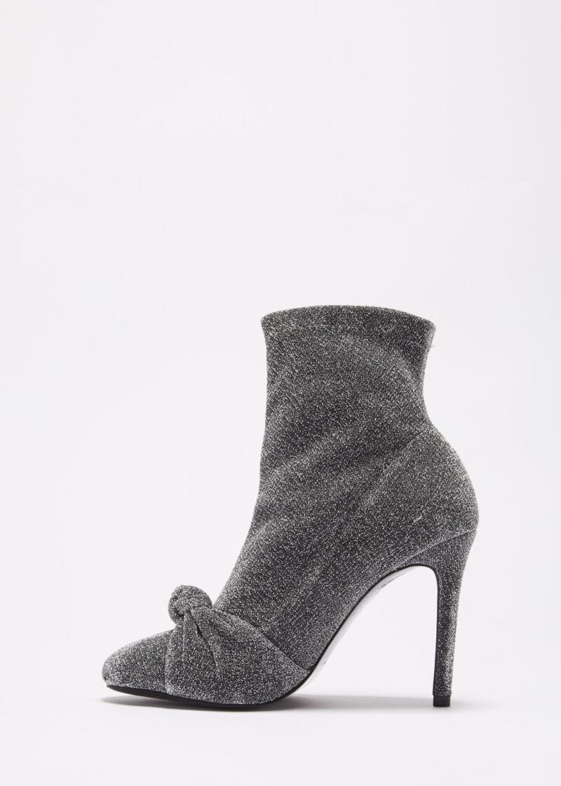 Low boot in lurex with decorative knot