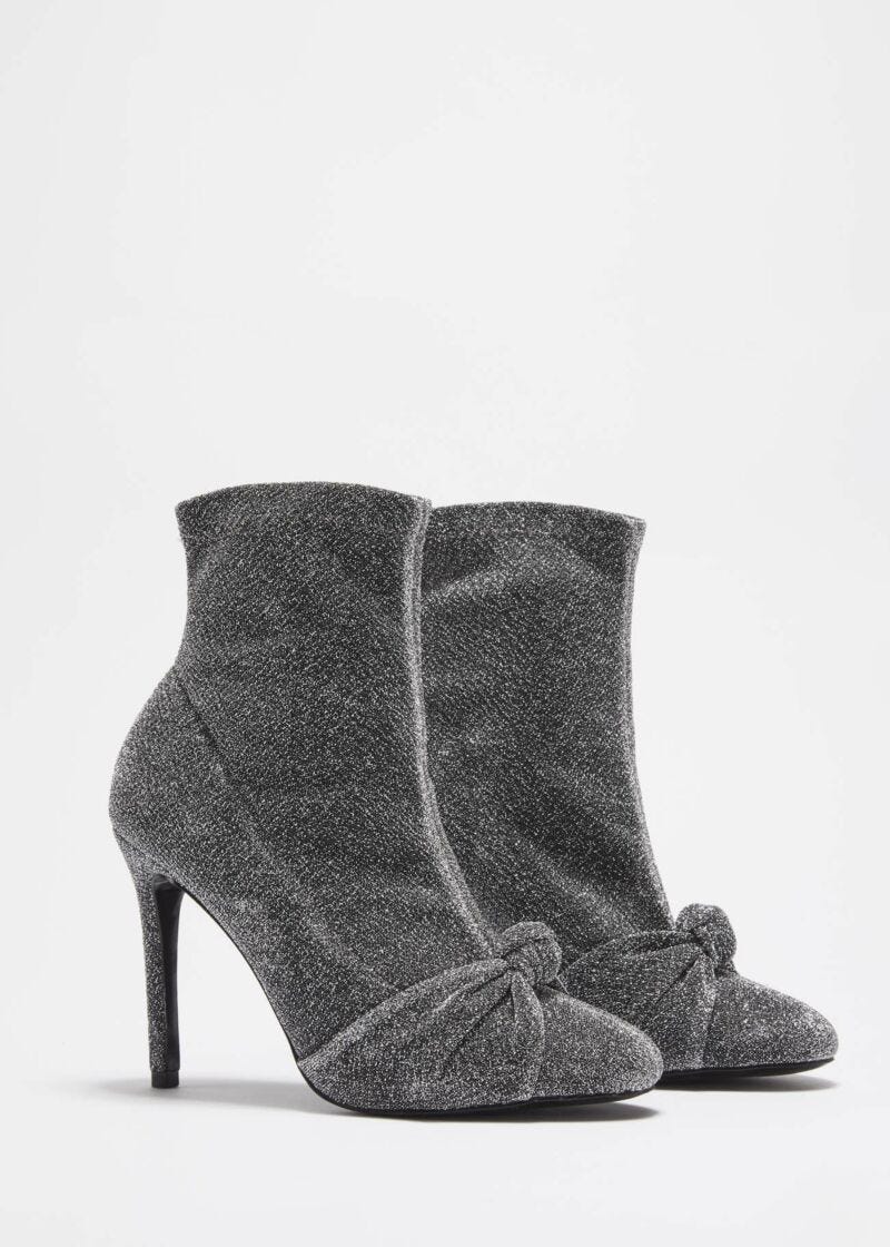 Low boot in lurex with decorative knot