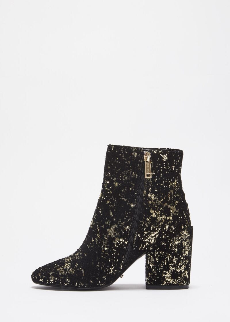 Low boot with sequins