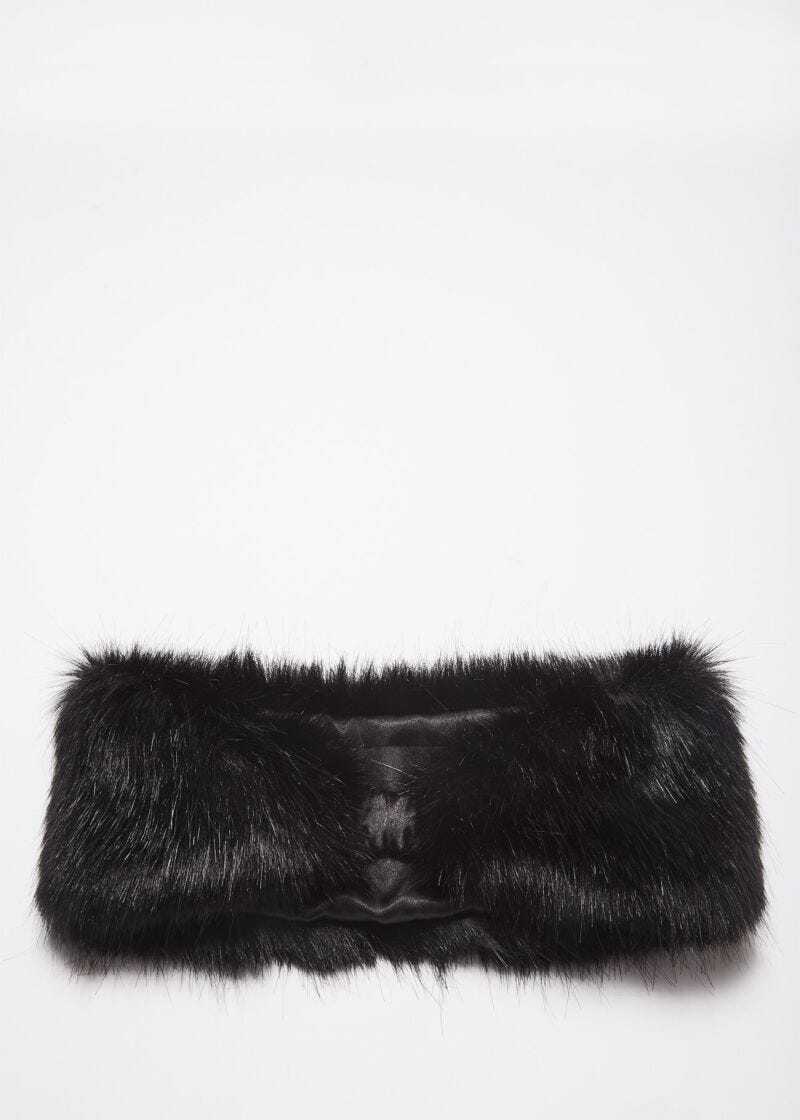 Headband in black faux leather